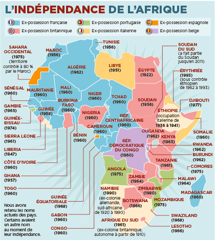 carte décolonisation afrique Décolonisation de l'Afrique | L'ACTU, le seul journal d'actualité 