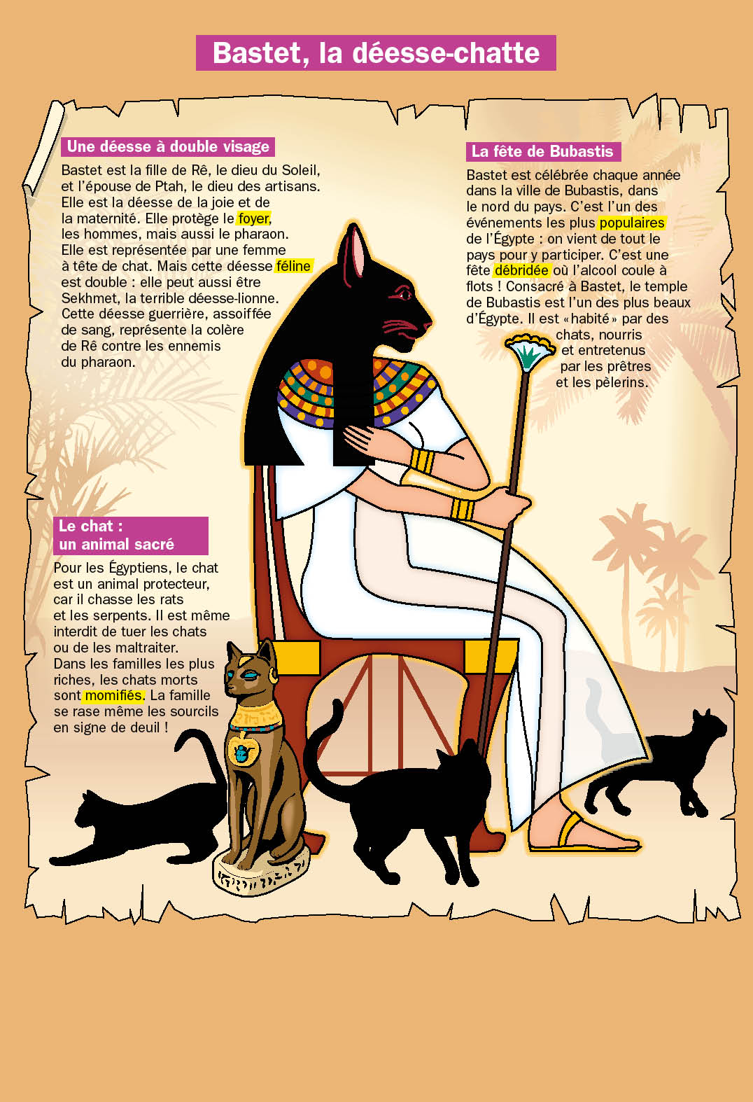 Bastet La Deesse Chatte Fiches Exposes Mon Quotidien Playbac Presse Digital